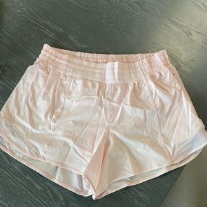 Lululemon hotty hot HR 4 inch. Size 12 in strawberry milkshake!